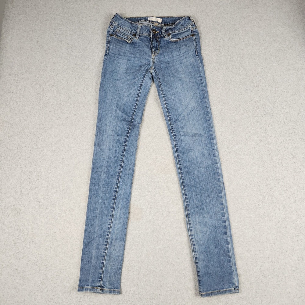 Bullhead Black Skinny Jeans Womens 1 Blue Denim Medium Wash Low Rise Stretch